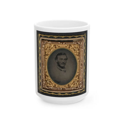 Unidentified Soldier In Confederate Jacket (U.S. Civil War) White Coffee Mug-15oz-Go Mug Yourself