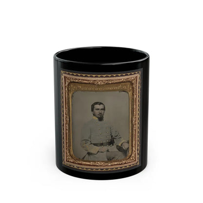 Unidentified Soldier In Confederate Lieutenant's Uniform And Eagle Belt Plate (1) (U.S. Civil War) Black Coffee Mug-11oz-Go Mug Yourself