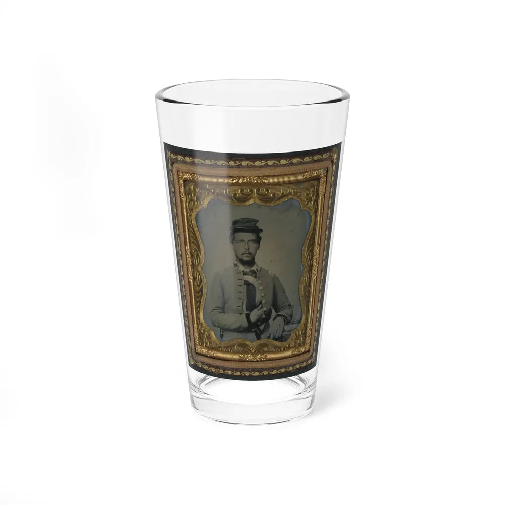 Unidentified Soldier In Confederate Major's Uniform (U.S. Civil War) Pint Glass 16oz-16oz-Go Mug Yourself