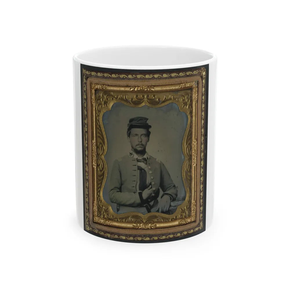 Unidentified Soldier In Confederate Major's Uniform (U.S. Civil War) White Coffee Mug-11oz-Go Mug Yourself