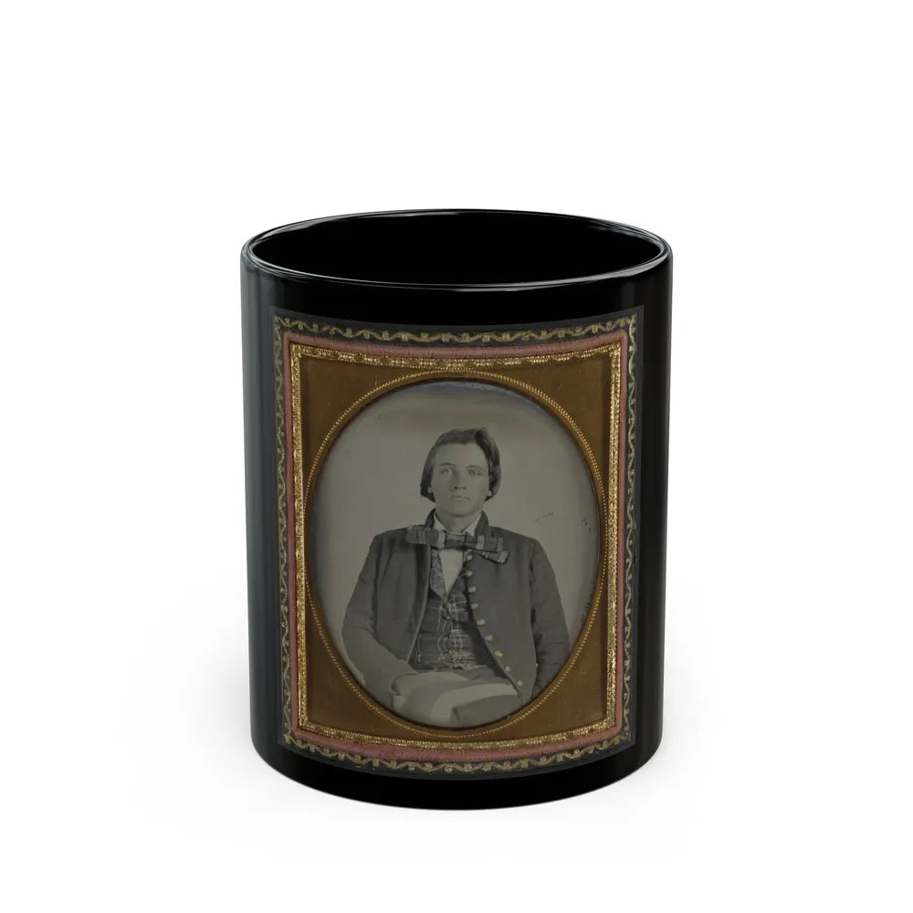 Unidentified Soldier In Confederate Nine-Button Frock Coat (U.S. Civil War) Black Coffee Mug-11oz-Go Mug Yourself