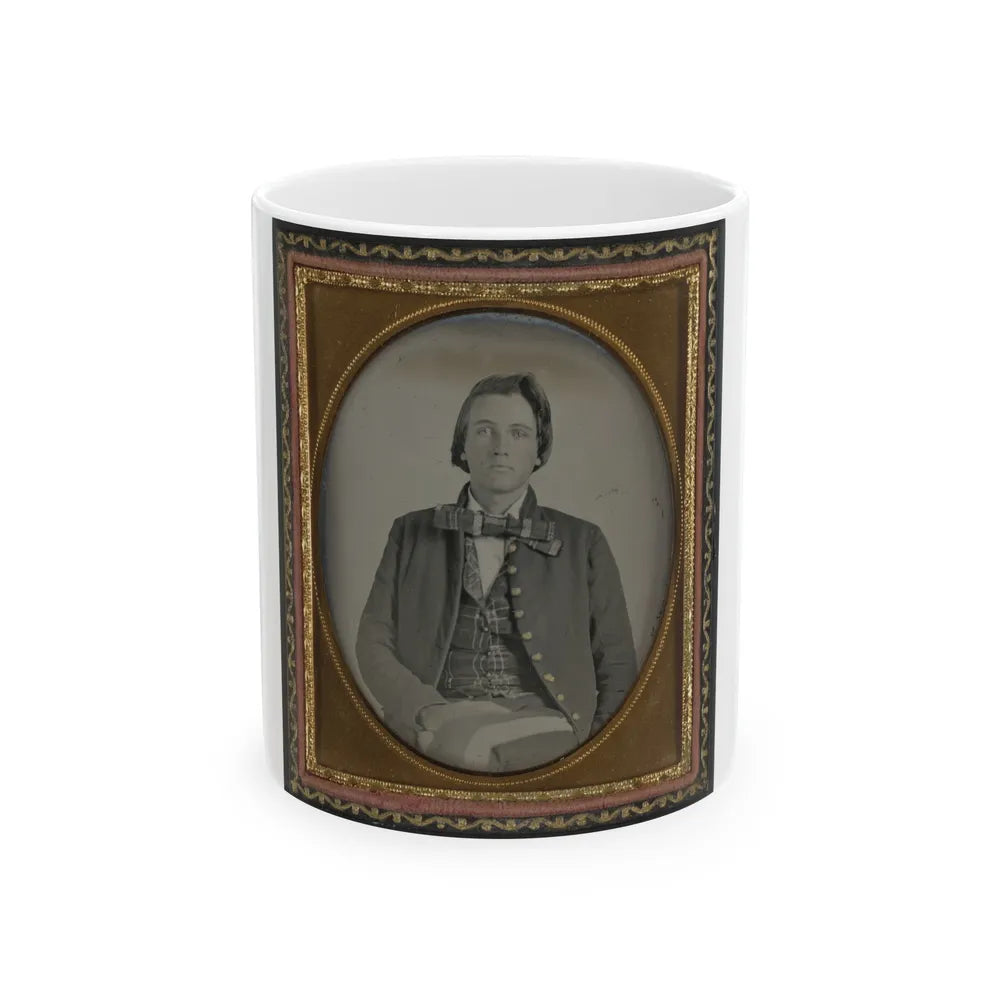 Unidentified Soldier In Confederate Nine-Button Frock Coat (U.S. Civil War) White Coffee Mug-11oz-Go Mug Yourself