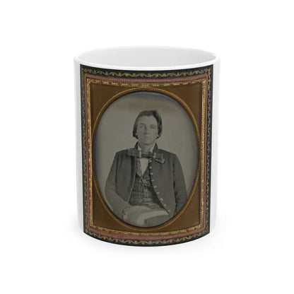 Unidentified Soldier In Confederate Nine-Button Frock Coat (U.S. Civil War) White Coffee Mug-11oz-Go Mug Yourself