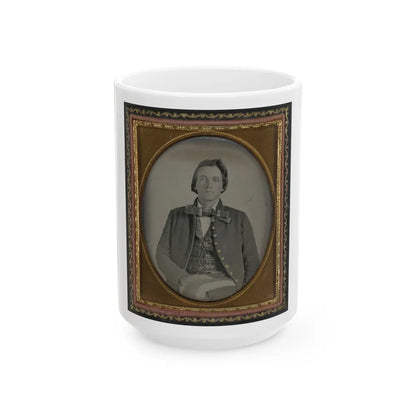 Unidentified Soldier In Confederate Nine-Button Frock Coat (U.S. Civil War) White Coffee Mug-15oz-Go Mug Yourself