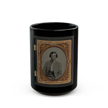 Unidentified Soldier In Confederate Nine-Button Frock Coat(2) (U.S. Civil War) Black Coffee Mug-15oz-Go Mug Yourself