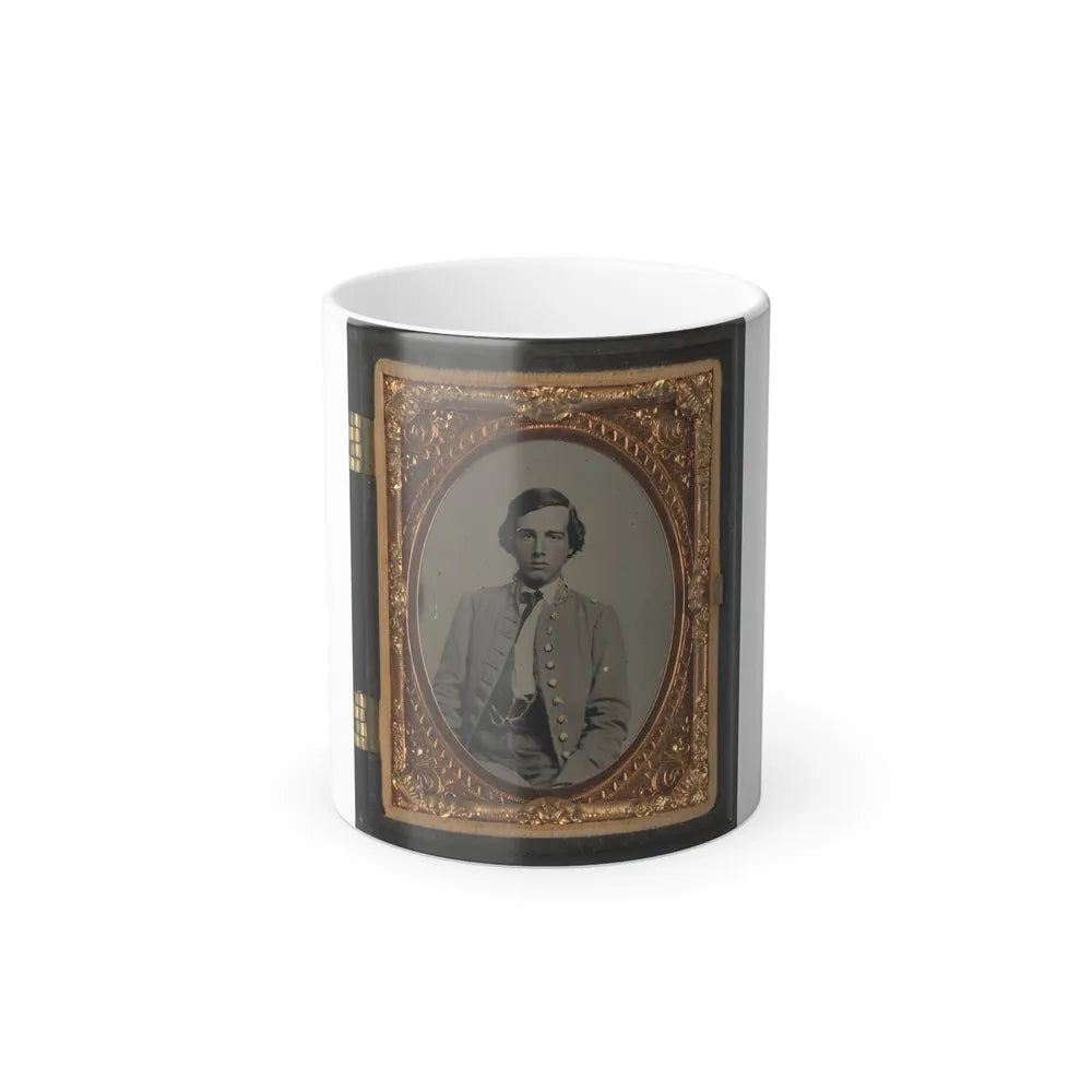 Unidentified Soldier in Confederate Nine-Button Frock Coat(2) (U.S. Civil War) Color Changing Coffee Mug 11oz-11oz-Go Mug Yourself