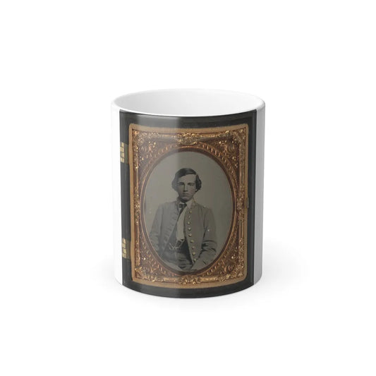 Unidentified Soldier in Confederate Nine-Button Frock Coat(2) (U.S. Civil War) Color Changing Coffee Mug 11oz-11oz-Go Mug Yourself