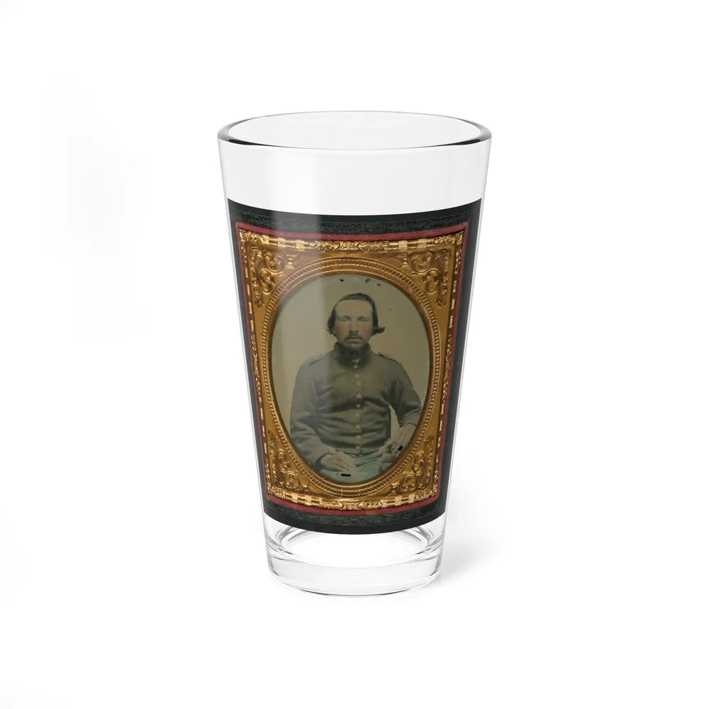 Unidentified Soldier In Confederate Shell Jacket 001 (U.S. Civil War) Pint Glass 16oz-16oz-Go Mug Yourself