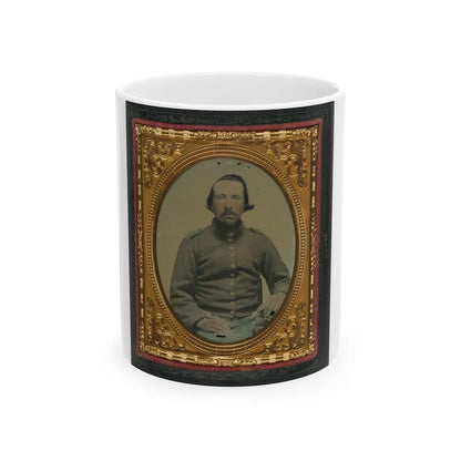 Unidentified Soldier In Confederate Shell Jacket 001 (U.S. Civil War) White Coffee Mug-11oz-Go Mug Yourself