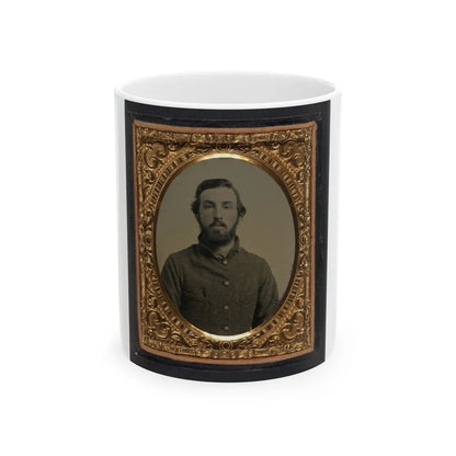 Unidentified Soldier In Confederate Shell Jacket 002 (U.S. Civil War) White Coffee Mug-11oz-Go Mug Yourself