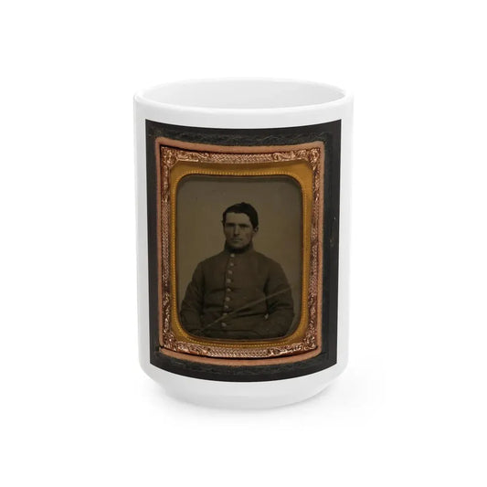 Unidentified Soldier In Confederate Shell Jacket(2) (U.S. Civil War) White Coffee Mug 15oz - Go Mug Yourself