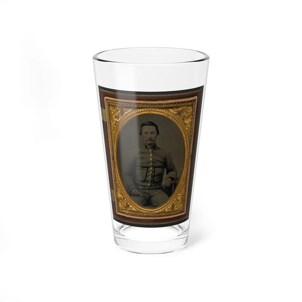 Unidentified Soldier In Confederate Shell Jacket With Fringed Pockets (U.S. Civil War) Pint Glass 16oz-16oz-Go Mug Yourself