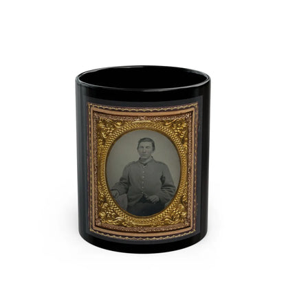 Unidentified Soldier In Confederate Shell Jacket With I Buttons (U.S. Civil War) Black Coffee Mug-11oz-Go Mug Yourself