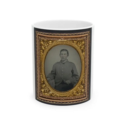 Unidentified Soldier In Confederate Shell Jacket With I Buttons (U.S. Civil War) White Coffee Mug-11oz-Go Mug Yourself