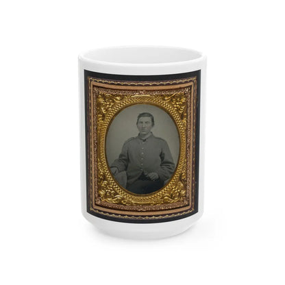 Unidentified Soldier In Confederate Shell Jacket With I Buttons (U.S. Civil War) White Coffee Mug-15oz-Go Mug Yourself