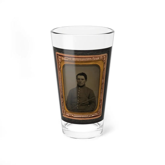 Unidentified Soldier In Confederate Shell Jacket(2) (U.S. Civil War) Pint Glass 16oz-16oz-Go Mug Yourself