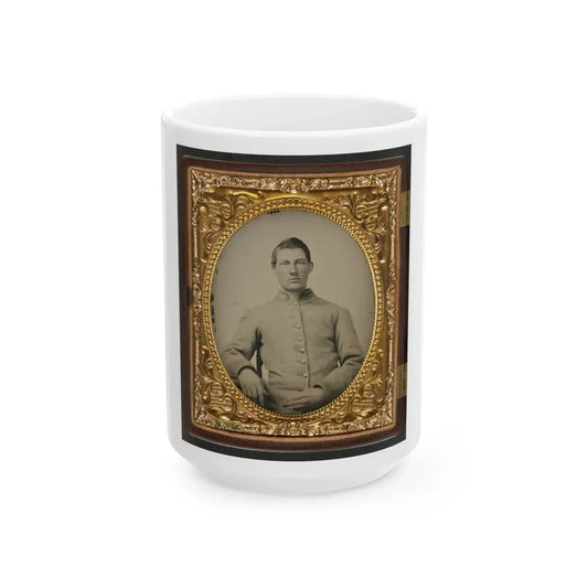Unidentified Soldier In Confederate Uniform 001(2) (U.S. Civil War) White Coffee Mug 15oz - Go Mug Yourself