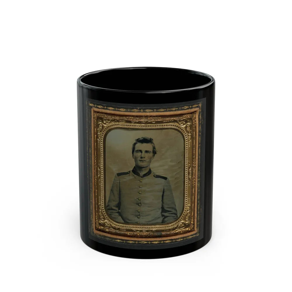 Unidentified Soldier In Confederate Uniform 001 (U.S. Civil War) Black Coffee Mug-11oz-Go Mug Yourself