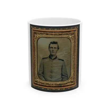 Unidentified Soldier In Confederate Uniform 001 (U.S. Civil War) White Coffee Mug-11oz-Go Mug Yourself