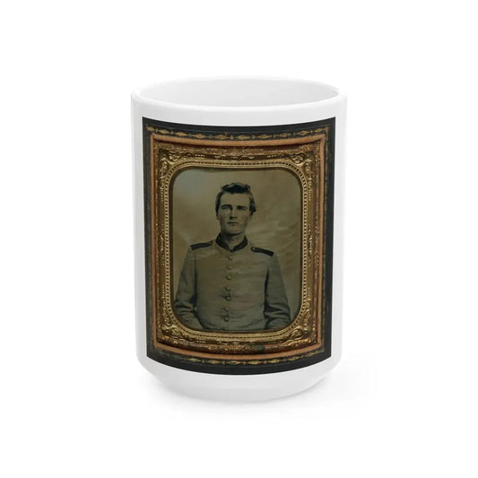 Unidentified Soldier In Confederate Uniform 001 (U.S. Civil War) White Coffee Mug 15oz - Go Mug Yourself