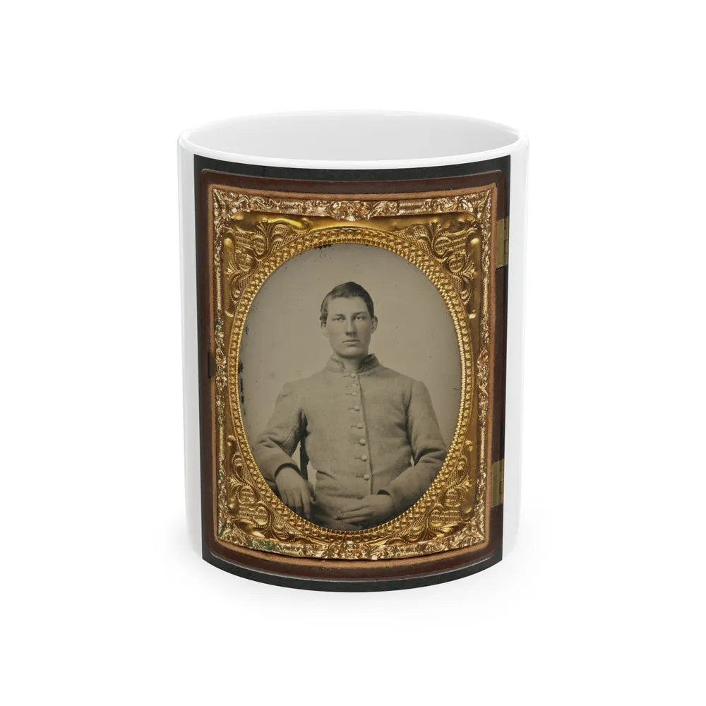 Unidentified Soldier In Confederate Uniform 001(2) (U.S. Civil War) White Coffee Mug-11oz-Go Mug Yourself