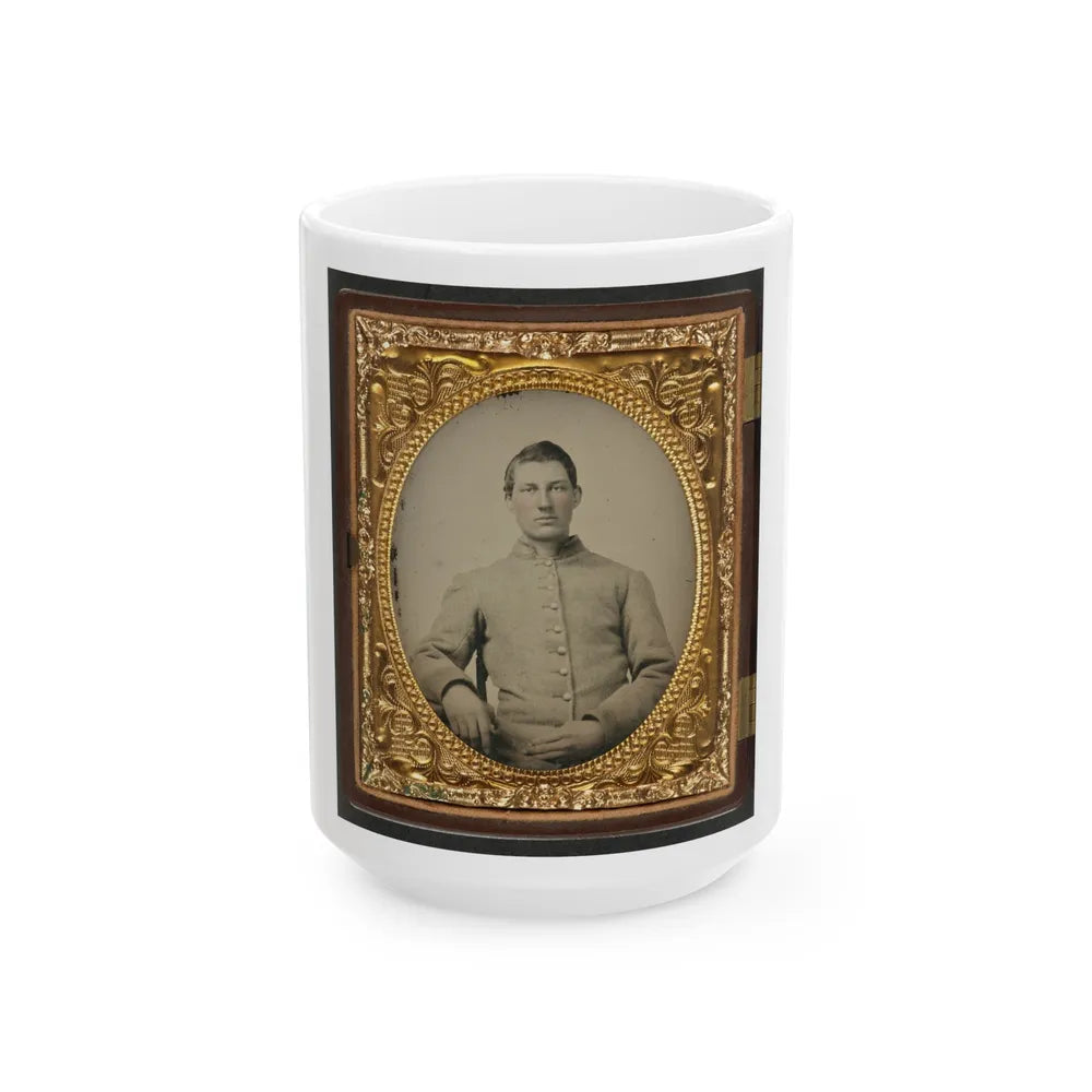 Unidentified Soldier In Confederate Uniform 001(2) (U.S. Civil War) White Coffee Mug-15oz-Go Mug Yourself