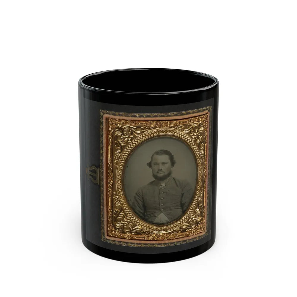 Unidentified Soldier In Confederate Uniform 002 (U.S. Civil War) Black Coffee Mug-11oz-Go Mug Yourself