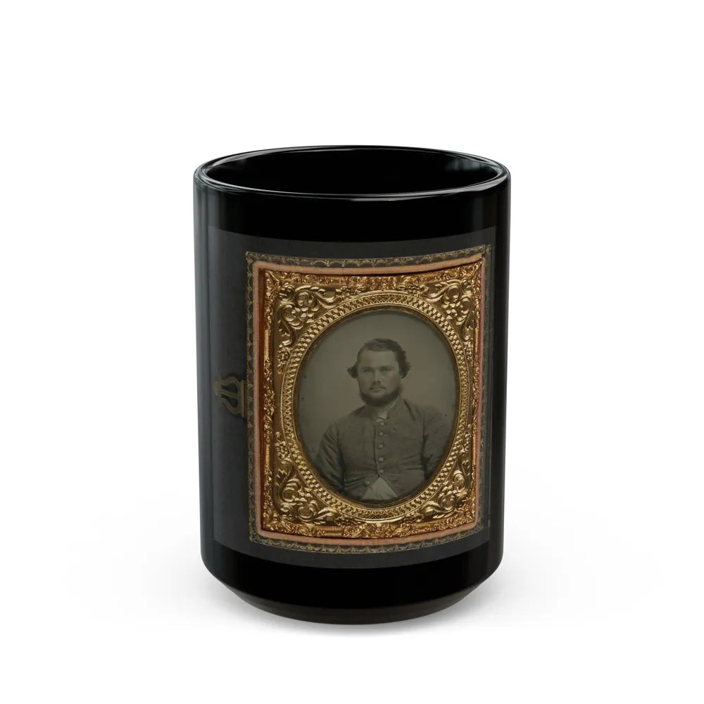 Unidentified Soldier In Confederate Uniform 002 (U.S. Civil War) Black Coffee Mug-15oz-Go Mug Yourself