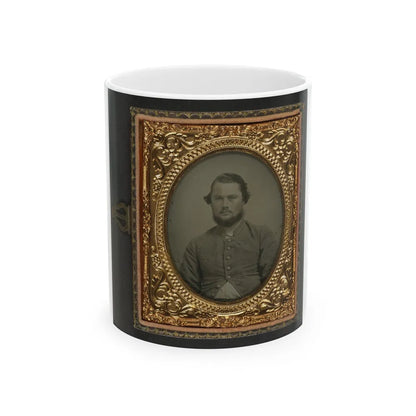 Unidentified Soldier In Confederate Uniform 002 (U.S. Civil War) White Coffee Mug-11oz-Go Mug Yourself