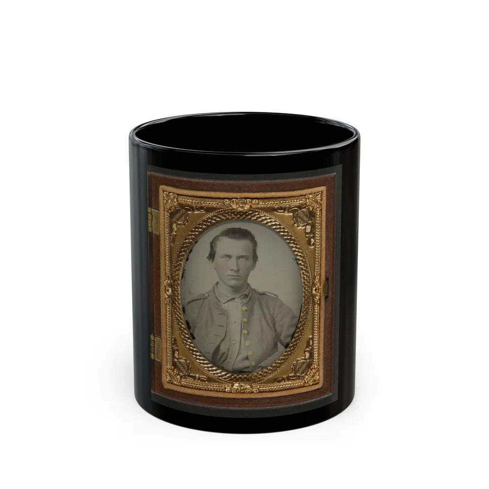 Unidentified Soldier In Confederate Uniform 003 (U.S. Civil War) Black Coffee Mug-11oz-Go Mug Yourself