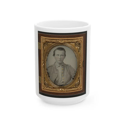 Unidentified Soldier In Confederate Uniform 003 (U.S. Civil War) White Coffee Mug-15oz-Go Mug Yourself