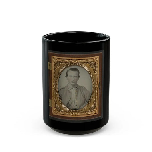 Unidentified Soldier In Confederate Uniform 003 (U.S. Civil War) Black Coffee Mug 15oz - Go Mug Yourself