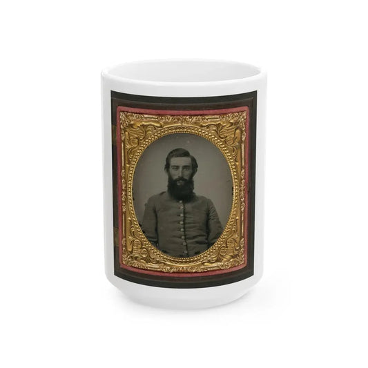 Unidentified Soldier In Confederate Uniform(2) (U.S. Civil War) White Coffee Mug 15oz - Go Mug Yourself