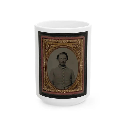 Unidentified Soldier In Confederate Uniform(3) (U.S. Civil War) White Coffee Mug 15oz - Go Mug Yourself