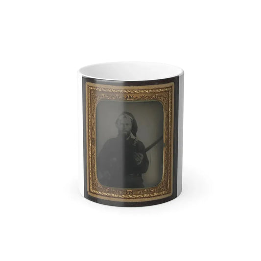 Unidentified Soldier in Confederate Uniform and Corsican Cap With Flintlock Conversion Musket (U.S. Civil War) Color Changing Coffee Mug 11oz Default Title 11oz - Go Mug Yourself
