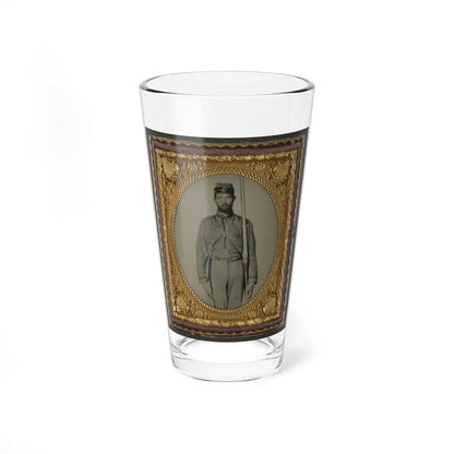 Unidentified Soldier In Confederate Uniform And Craig's Rifles, Or 28th Virginia Infantry Regiment, Kepi With Musket (U.S. Civil War) Pint Glass 16oz 16oz - Go Mug Yourself