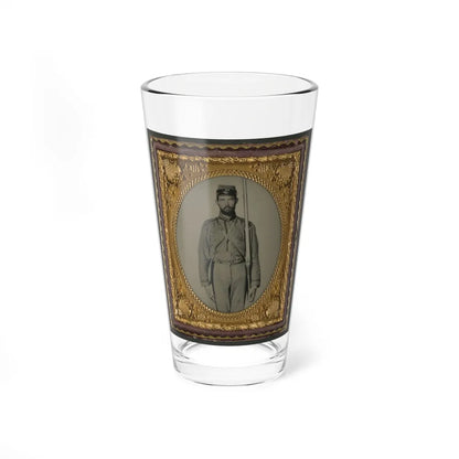 Unidentified Soldier In Confederate Uniform And Craig's Rifles, Or 28th Virginia Infantry Regiment, Kepi With Musket (U.S. Civil War) Pint Glass 16oz-16oz-Go Mug Yourself