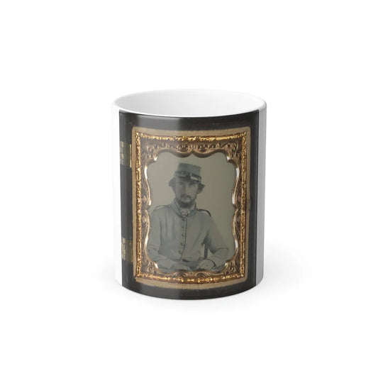 Unidentified Soldier in Confederate Uniform and Crescent City Guards of New Orleans Kepi (U.S. Civil War) Color Changing Coffee Mug 11oz-11oz-Go Mug Yourself