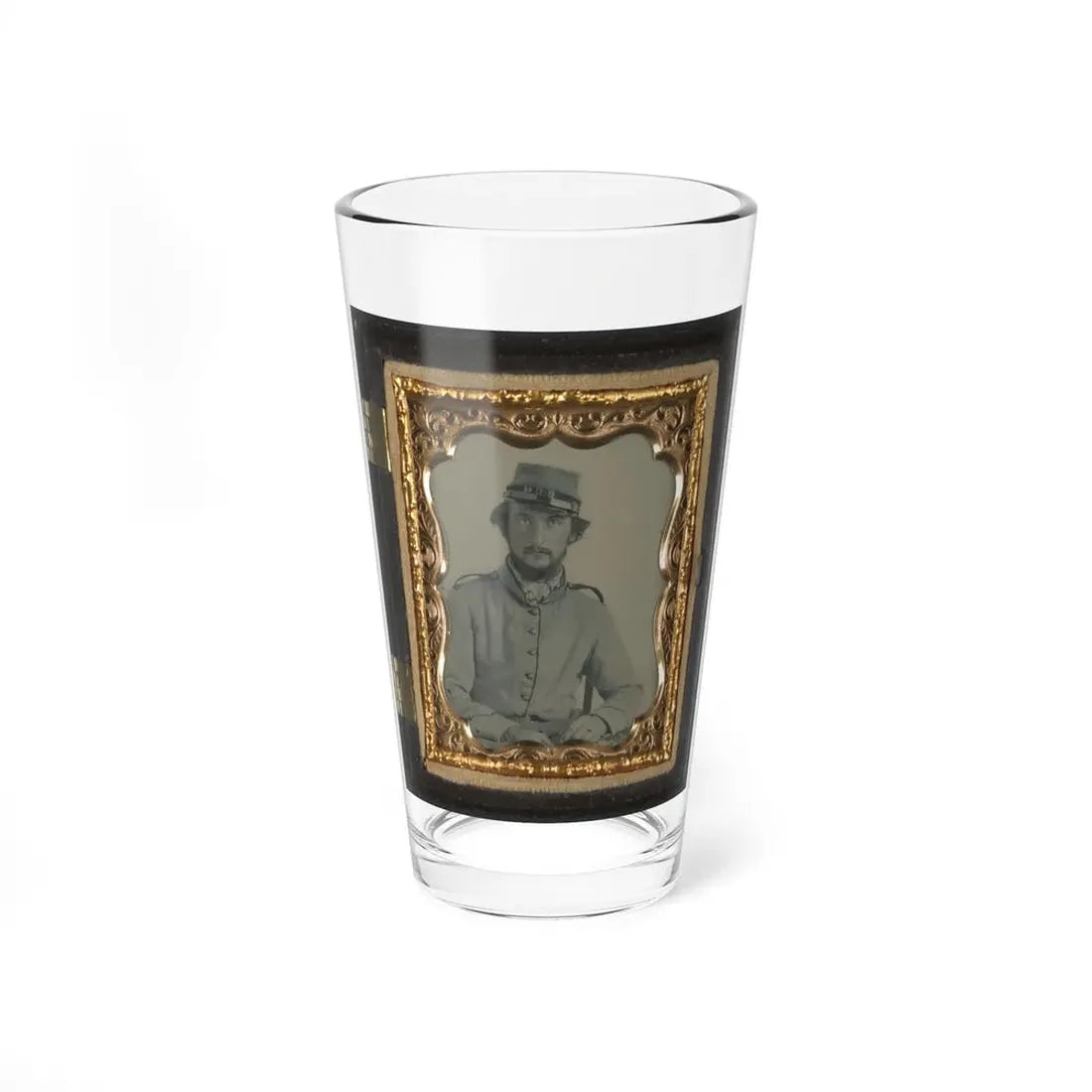 Unidentified Soldier In Confederate Uniform And Crescent City Guards Of New Orleans Kepi (U.S. Civil War) Pint Glass 16oz 16oz - Go Mug Yourself