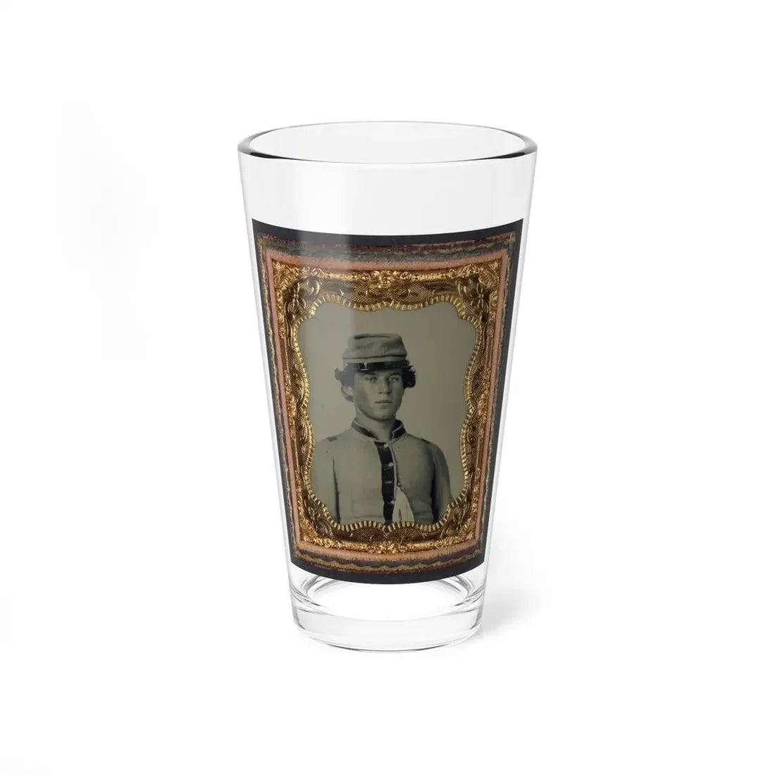 Unidentified Soldier In Confederate Uniform And Forage Cap (U.S. Civil War) Pint Glass 16oz 16oz - Go Mug Yourself