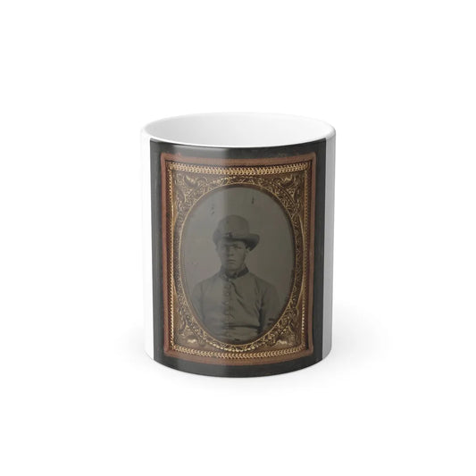 Unidentified Soldier in Confederate Uniform and Hardee Hat (U.S. Civil War) Color Changing Coffee Mug 11oz-11oz-Go Mug Yourself