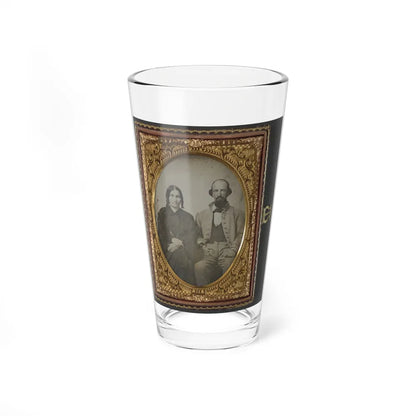 Unidentified Soldier In Confederate Uniform And His Wife, Sarah A. Dasher (U.S. Civil War) Pint Glass 16oz-16oz-Go Mug Yourself