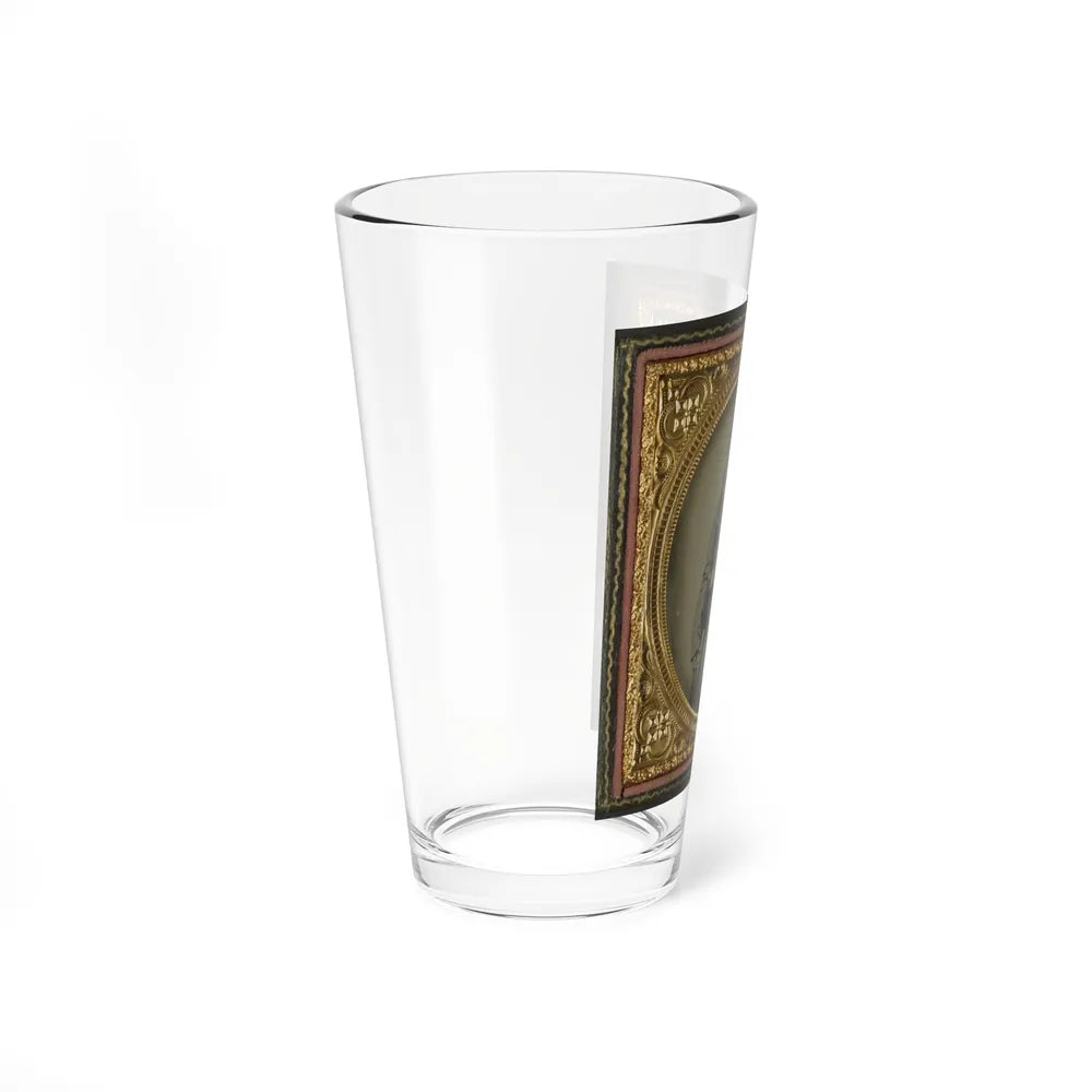 Unidentified Soldier In Confederate Uniform And Kepi With Musket (U.S. Civil War) Pint Glass 16oz-Go Mug Yourself