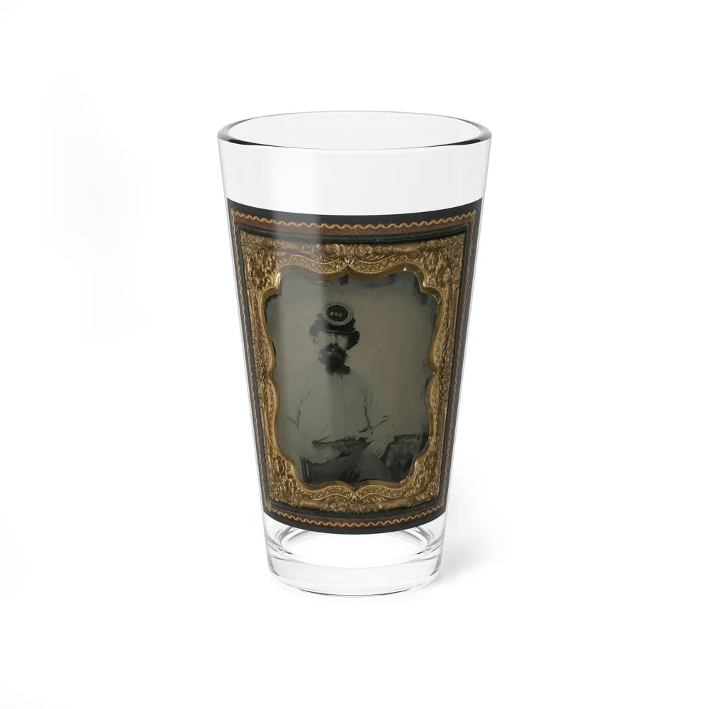 Unidentified Soldier In Confederate Uniform And Lvr Kepi (U.S. Civil War) Pint Glass 16oz-16oz-Go Mug Yourself