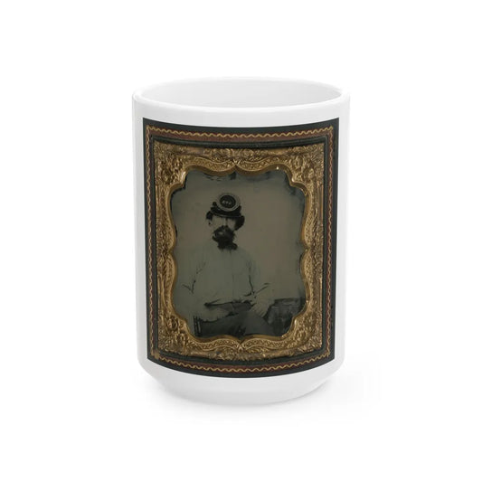 Unidentified Soldier In Confederate Uniform And Lvr Kepi (U.S. Civil War) White Coffee Mug-15oz-Go Mug Yourself