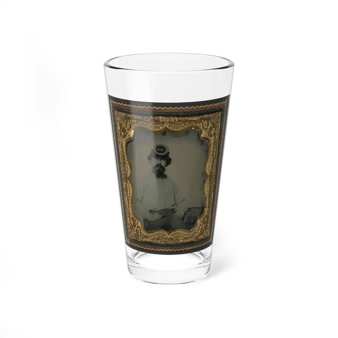 Unidentified Soldier In Confederate Uniform And Lvr Kepi (U.S. Civil War) Pint Glass 16oz 16oz - Go Mug Yourself