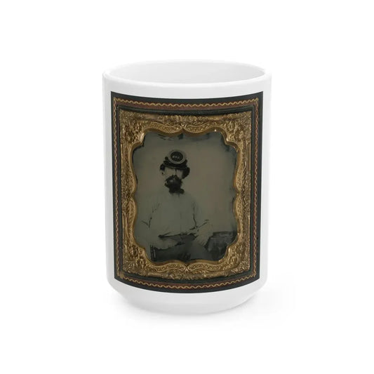 Unidentified Soldier In Confederate Uniform And Lvr Kepi (U.S. Civil War) White Coffee Mug 15oz - Go Mug Yourself