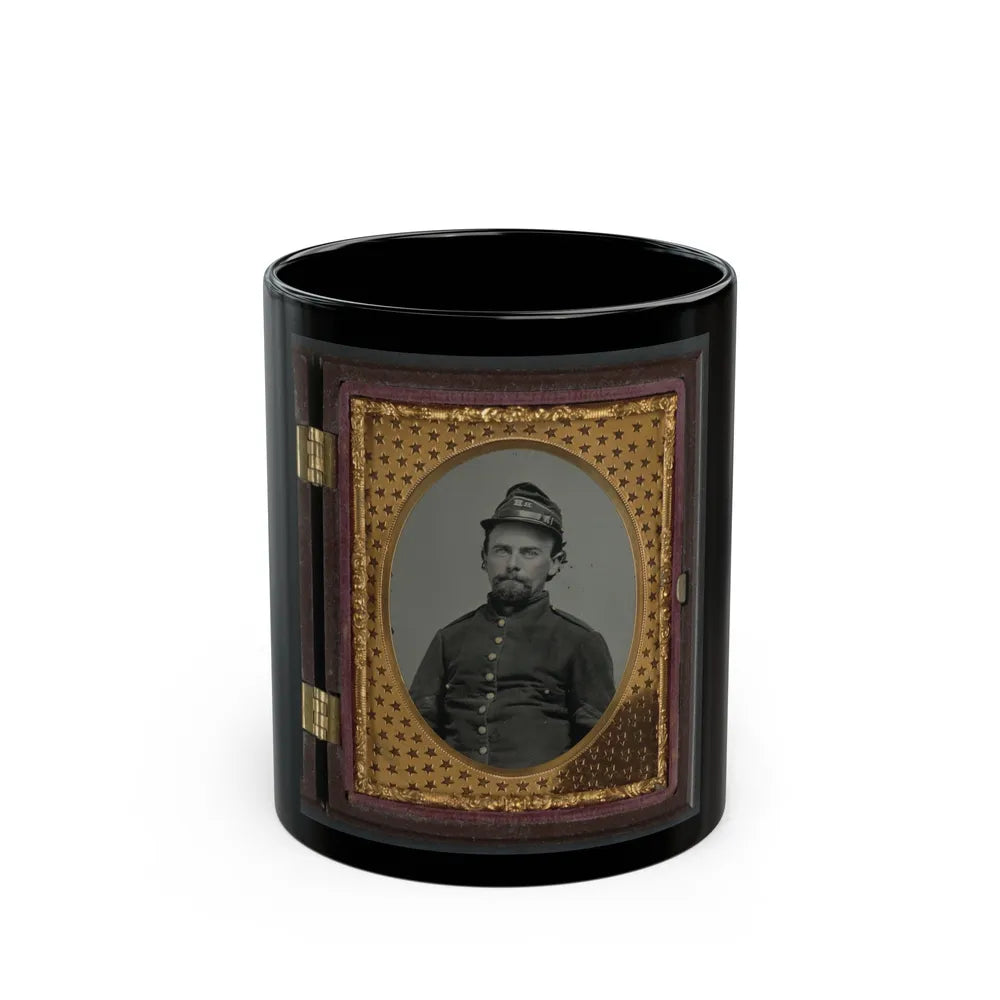 Unidentified Soldier In Confederate Uniform And Richmond Howitzers Artillery Unit Hat (U.S. Civil War) Black Coffee Mug-11oz-Go Mug Yourself