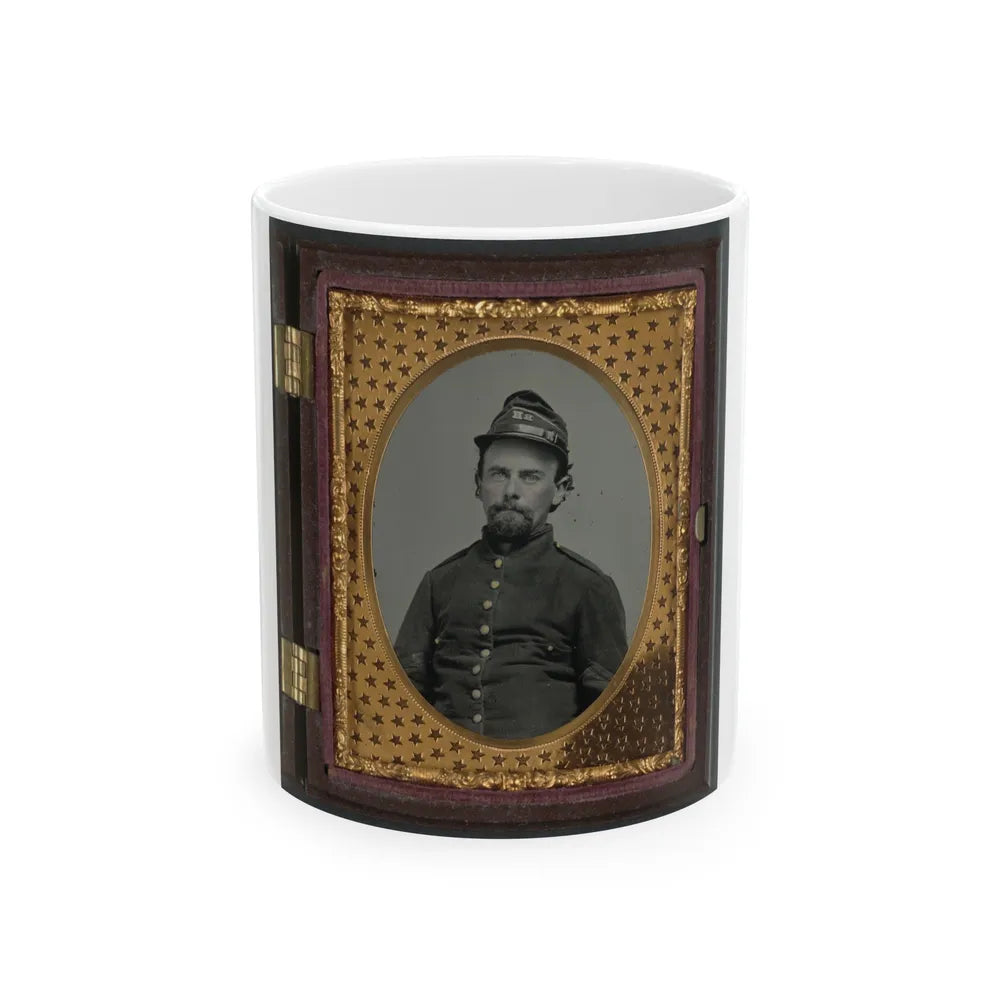 Unidentified Soldier In Confederate Uniform And Richmond Howitzers Artillery Unit Hat (U.S. Civil War) White Coffee Mug-11oz-Go Mug Yourself