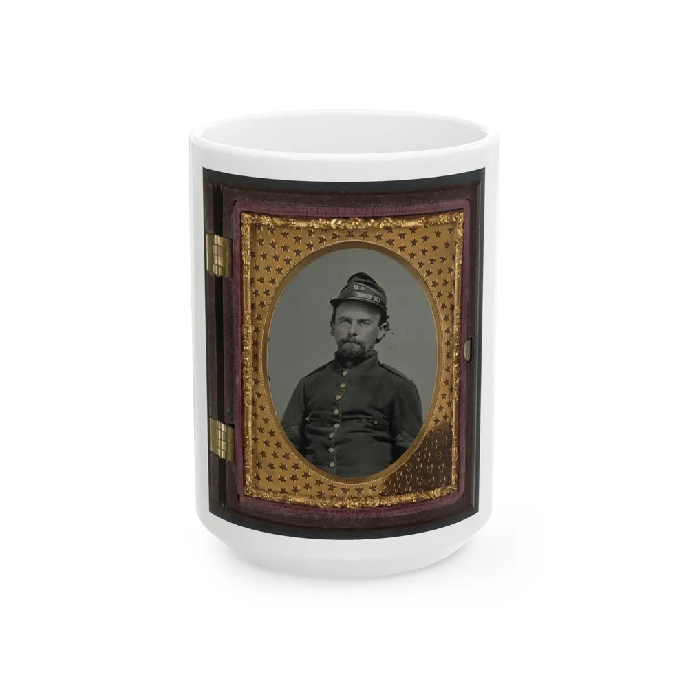 Unidentified Soldier In Confederate Uniform And Richmond Howitzers Artillery Unit Hat (U.S. Civil War) White Coffee Mug-15oz-Go Mug Yourself